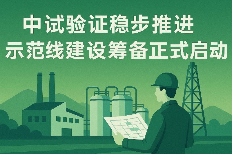 中試驗證穩步推進，示范線建設正式啟動籌備